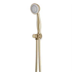 Artos Classic Multifunction Flexible Hose Hand Shower Kit on Pivoting Hook Satin Brass