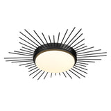 Kieran Flush Mount - 18" in Matte Black with Opal Glass Shade