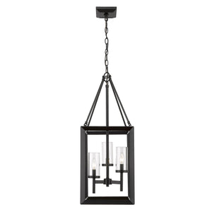 Smyth 3 Light Pendant in Matte Black with Clear Glass Shades