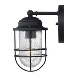 Seaport Small Outdoor Wall Sconce in Natural Black