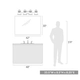 Duncan BLK 4 Light Bath Vanity in Matte Black with Seafoam Shades Shade