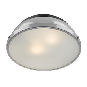 Duncan 14" Flush Mount in Matte Black with a Gray Shade