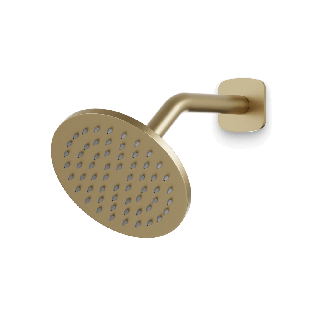 Artos Harmony 6" Shower Head on Angled Arm Satin Brass – F924A6SB