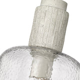 Pedra Small Pendant in Matte Black with Hammered Clear Glass