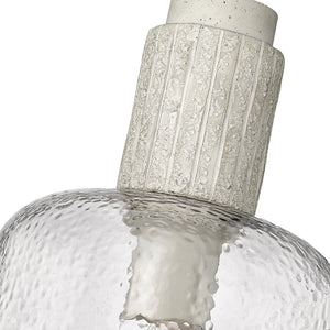 Pedra Small Pendant in Matte Black with Hammered Clear Glass