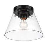 Penn Flush Mount in Matte Black with Clear Glass Shade