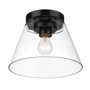 Penn Flush Mount in Matte Black with Clear Glass Shade