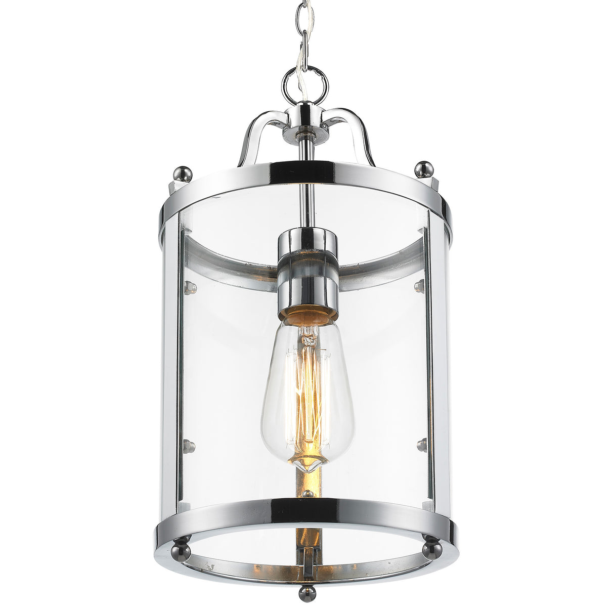 Payton Mini Pendant in Chrome with Clear Glass