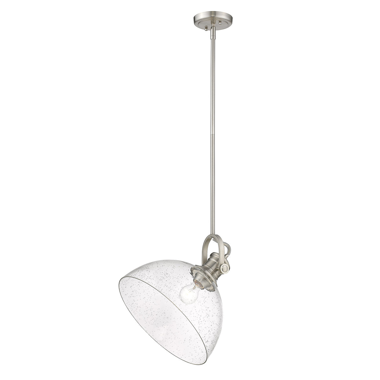 Hines 1-Light Pendant in Pewter with Seeded Glass