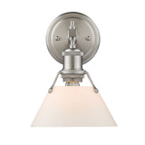 Orwell PW 1 Light Bath Vanity in Pewter with Opal Glass Shade