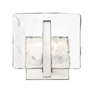 Aenon 1-Light Wall Sconce in Pewter with Hammered Water Glass Shade
