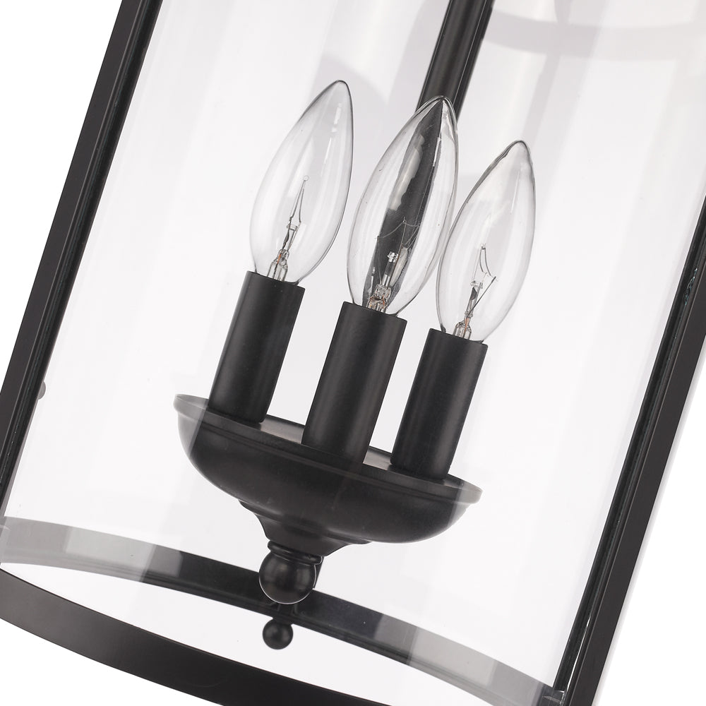 Payton 3-Light Pendant in Matte Black with Clear Glass