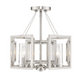 Marco 4 Light Pendant (Convertible) in Pewter with Clear Glass
