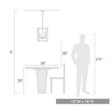 Tribeca 4-Light Chandelier in Matte Black with Matte Black Accents