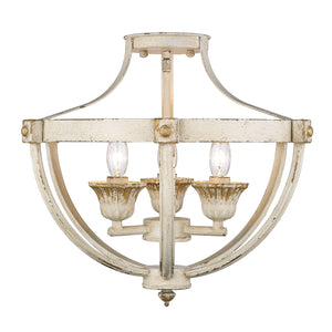 Jules 3 Light Semi-Flush in Antique Ivory