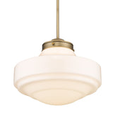 Ingalls Large Pendant in Modern Brass and Vintage Milk Glass Shade