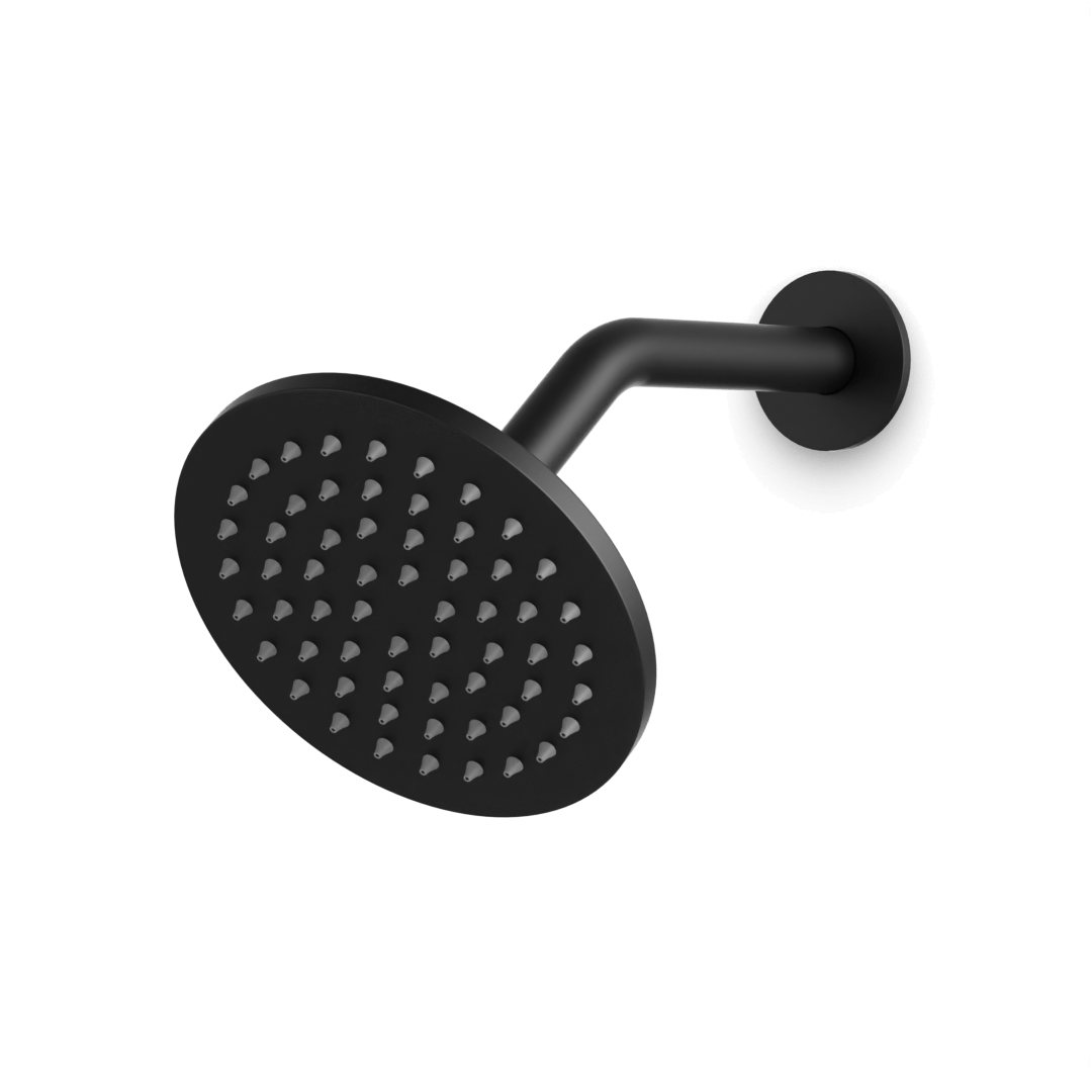 Artos Opera 6" Shower Head on Angled Arm Matte Black – F907-74BK