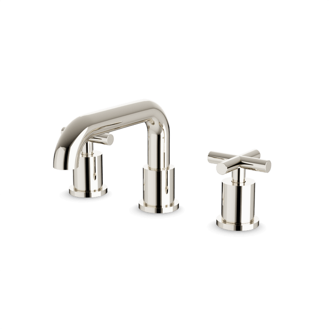 Artos Opera 8" Widespread Bathroom Faucet With Low Spout & Cross Handles Polished Nickel – FS314PN