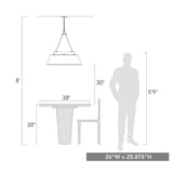 Penn 6 Light Chandelier in Matte Black with Modern White Shade
