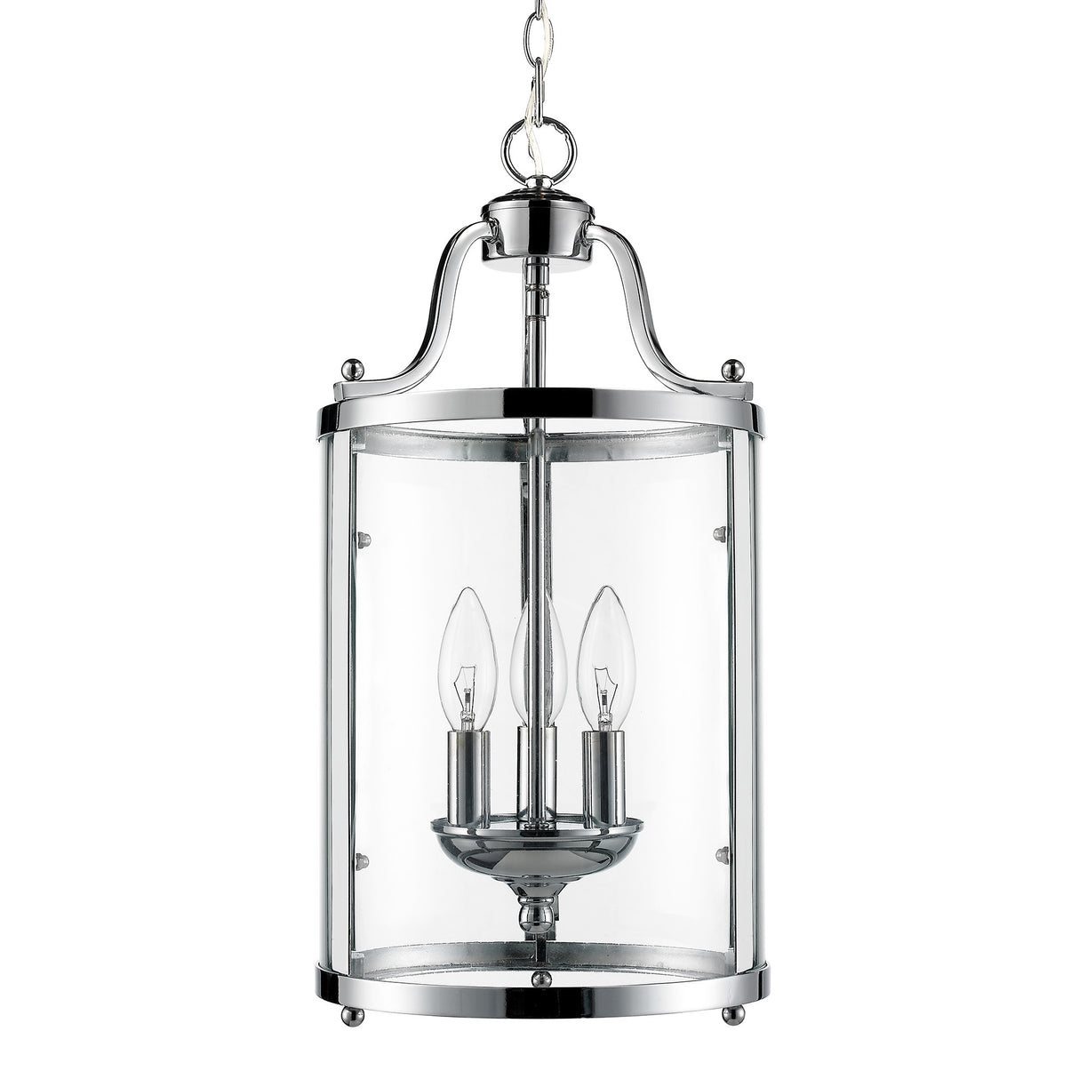 Payton 3-Light Pendant in Chrome with Clear Glass