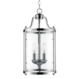 Payton 3-Light Pendant in Chrome with Clear Glass