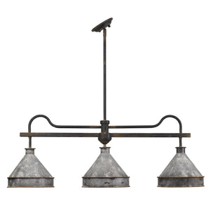 Jasper Linear Pendant in Antique Black Iron