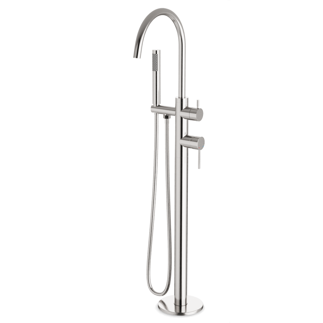 Artos Opera Floor Mount Tub Filler Trim Kit with Hand Shower Brushed Nickel – FS510TKBN