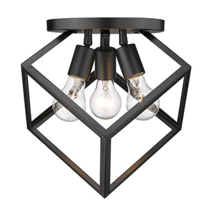 Cassio 3 Light Semi-Flush in Matte Black