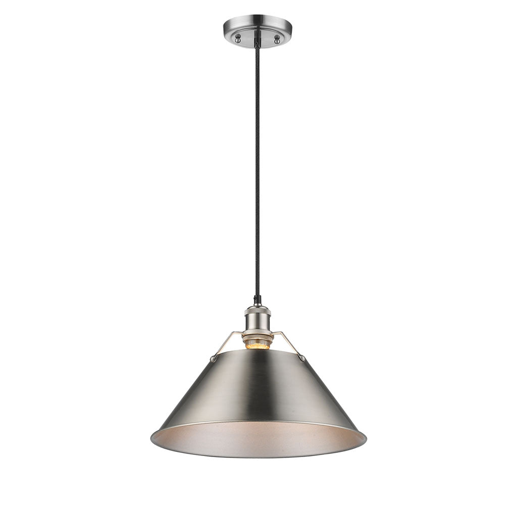 Orwell PW 1 Light Pendant - 14" in Pewter with Pewter Shade