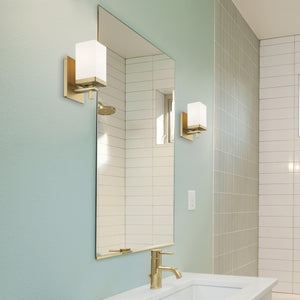 Maddox BCB 1 Light Bath Vanity in Brushed Champagne Bronze with Opal Glass Shade