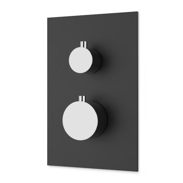 Artos Otella Thermostat with 3-Way Diverter & Off Position Trim Kit Chrome / Matte Black – F903B-60TKCHB