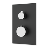 Artos Otella Thermostat with 3-Way Diverter & Off Position Trim Kit Chrome / Matte Black – F903B-60TKCHB