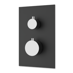 Artos Otella Thermostat with 3-Way Diverter & Off Position Trim Kit Chrome / Matte Black – F903B-60TKCHB