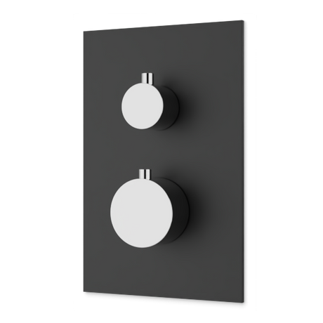 Artos Otella Thermostat with 3-Way Diverter & Off Position Trim Kit Chrome / Matte Black – F903B-60TKCHB