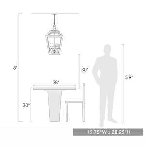 Haiden 4 Light Pendant in Antique Black Iron