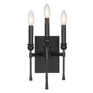 Landon 3 Light Wall Sconce in Matte Black