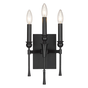 Landon 3 Light Wall Sconce in Matte Black