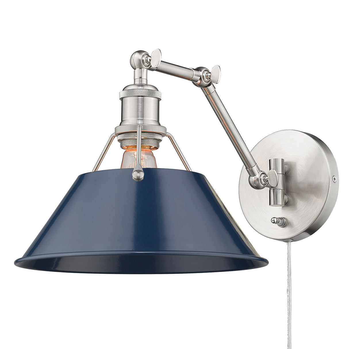 Orwell PW Articulating 1 Light Wall Sconce with Matte Navy Shade