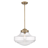 Ingalls Large Pendant in Modern Brass and Clear Glass Shade