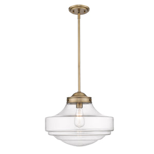 Ingalls Large Pendant in Modern Brass and Clear Glass Shade