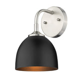 Zoey 1-Light Wall Sconce in Pewter with Matte Black Shade