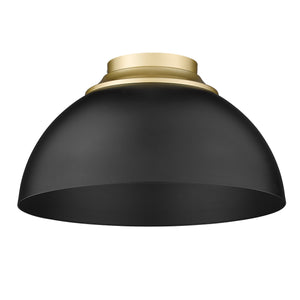 Zoey Flush Mount in Olympic Gold with Matte Black Shade