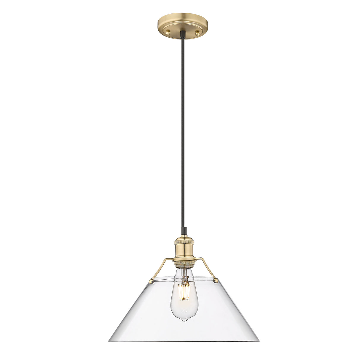 Orwell BCB Large Pendant in Brushed Champagne Bronze with Clear Glass Shade