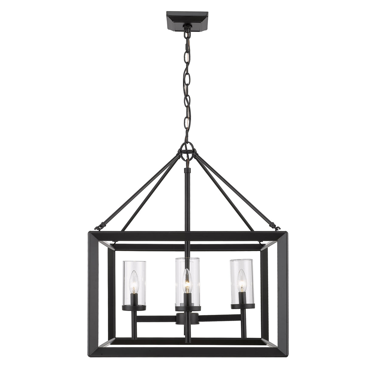 Smyth 4 Light Chandelier in Matte Black with Clear Glass Shades