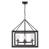 Smyth 4 Light Chandelier in Matte Black with Clear Glass Shades