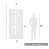 Hines 14" Semi-flush in Rubbed Bronze with Seeded Glass