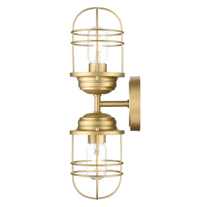 Seaport 2-Light Wall Sconce in Brushed Champagne Bronze