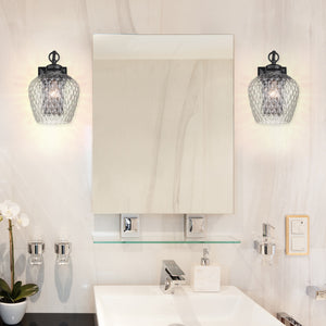 Adeline 1 Light Wall Sconce in Matte Black with Clear Glass Shade