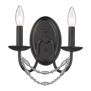Mirabella 2 Light Wall Sconce in Matte Black