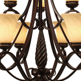 Torbellino 2 Tier - 9 Light Chandelier in Cordoban Bronze with Remolino Glass